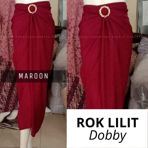 Rok Serut Kain Lilit Polos Doby Bawahan Kebaya Modern Maroon & Lainnya