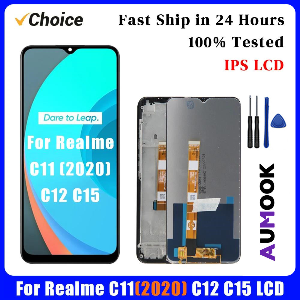 AAA+ IPS LCD Display for Realme C11(2020) C12 C15 LCD Display Touch Screen Digitizer for RMX2180 RMX