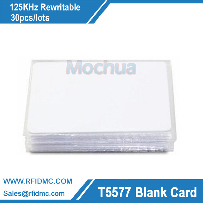 125KHz rewritable Blank card T5577 card Atmel chip RFID blank card 10pcs/lot