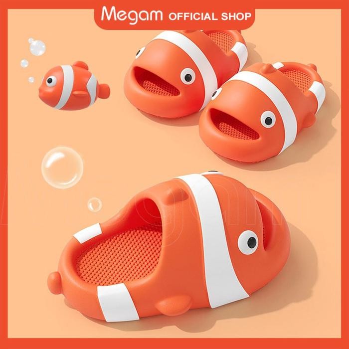 Megam Sandal Flat Karakter Ikan Nemo Sendal Karet Hiu Anak Sandal Selop Anak Dewasa Sandal Jelly