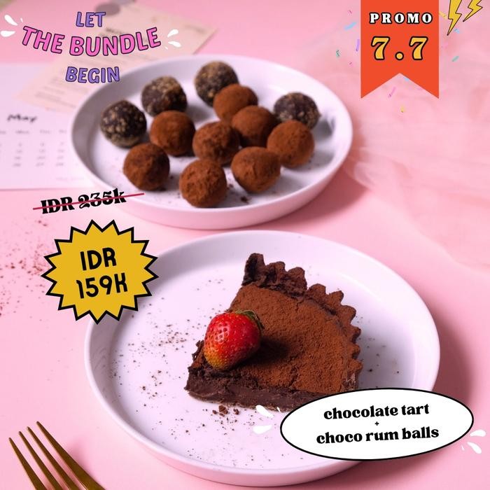 

Kue Oy Bundle - Chocolate Tart & Choco Rum Balls - Birthday Hampers Ulangtahun Pie Coklat