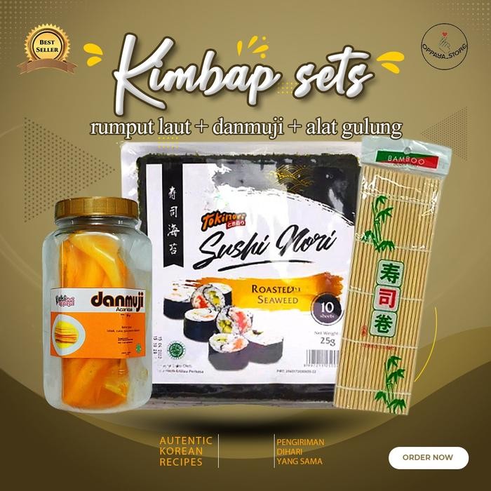 

Paket Hemat Set KimbabSushi Korea Halal Tokin Acar Damuji Pengulung