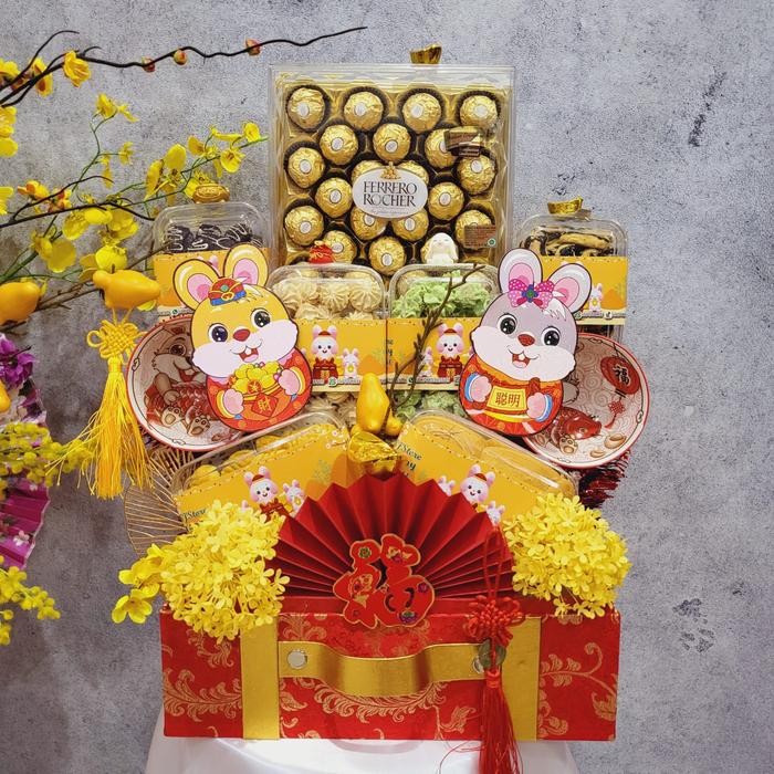 

Paket Dekorasi Hampers Imlek Parcel Hadiah Kue Kering 026