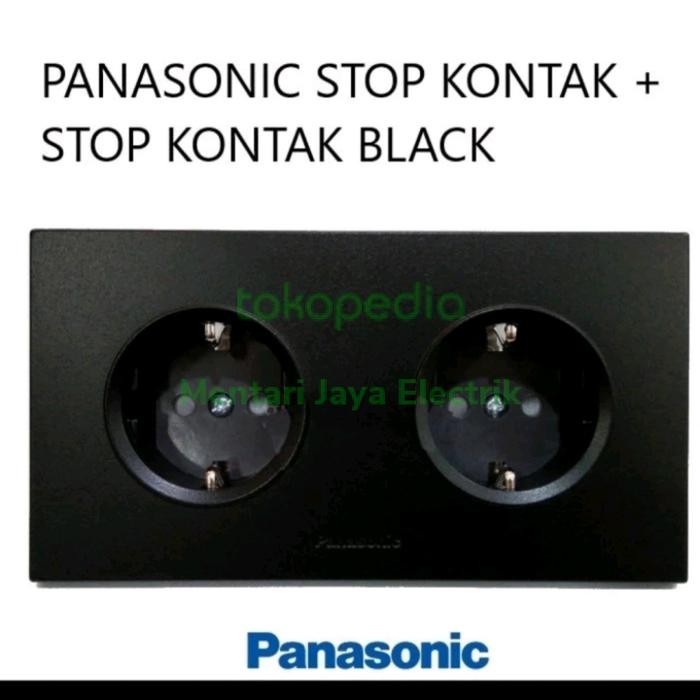 PANASONIC STOP KONTAK DOBLE HITAM