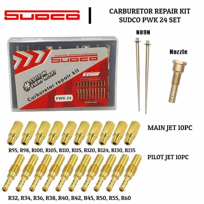 KEIHIN SUDCO PILOTJET MAINJET PJ MJ PILOT JET MAIN JET CARBURETOR CARBURATOR KARBULATOR KARBU PWK 24