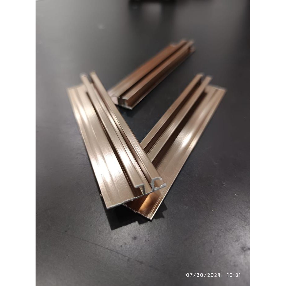 PROMO PLASWOOD ALUMINIUM PROFILE LIST ALUMINIUM 5 MILI 5 MM 3 METER LR 05 5MM ROSEGOLD TERMURAH
