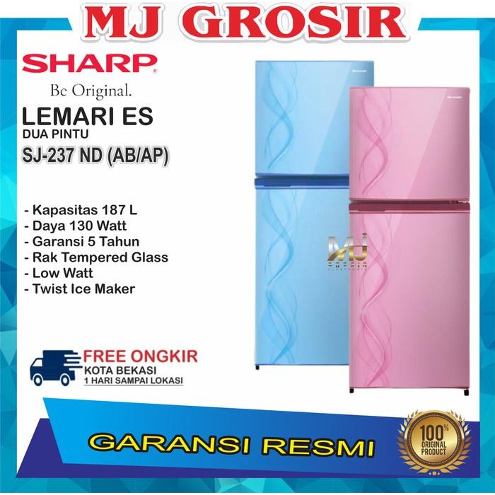 [Expret] KULKAS SHARP SJ 237 ND LEMARI ES 2 PINTU SJ237ND SJ 237ND