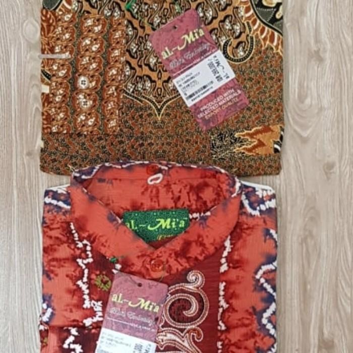 (Expert) Baju muslim batik koko pendek panjang almia al mia al-mia ori obral
