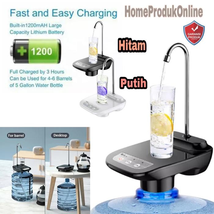 TERBARU Pompa Galon air Elektrik Rechargeable + Tatakan 1200 Mah