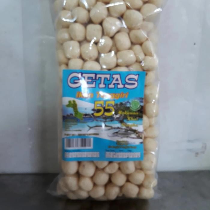 

Kerupuk getas Super Bulat ikan tenggiri merk 55 Bangka250 g