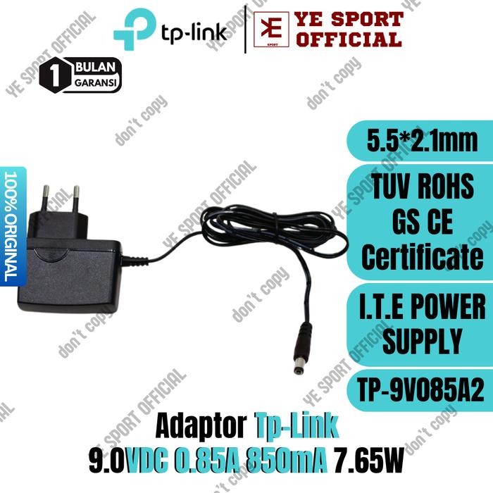 Jual [READY] ADAPTOR TPLINK 9V 9.0V 0.85A 850mA 7.65W ORIGINAL TP LINK EMBOSS