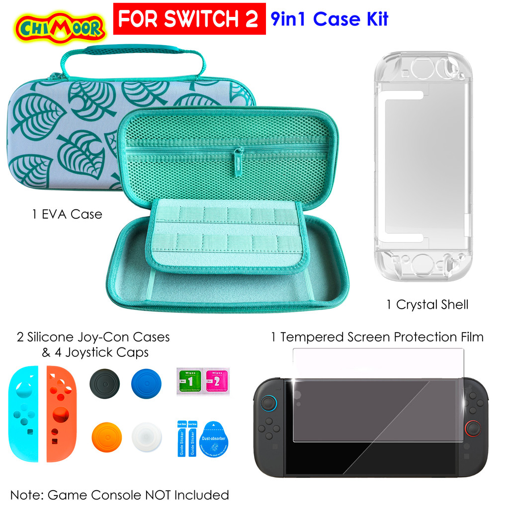 Carrying Case Kit For Switch 2, Protective Portable Hard Shell Storage Bag for NS2 Animal Crossing