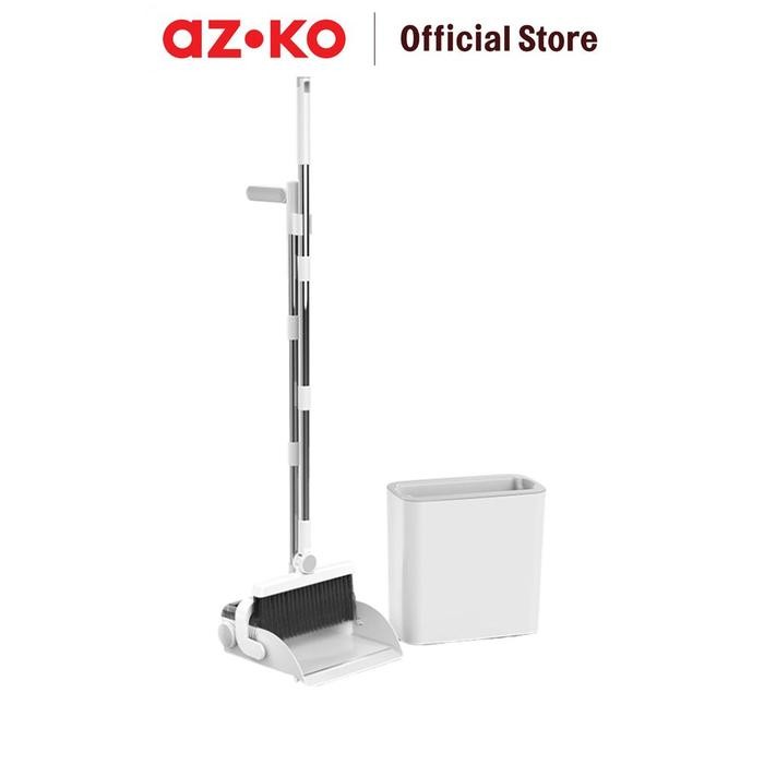 AZKO Proclean Set Sapu & Pengki Dengan Tempat Sampah - Putih Floor Cleaner Set Sapu Dan Serokan