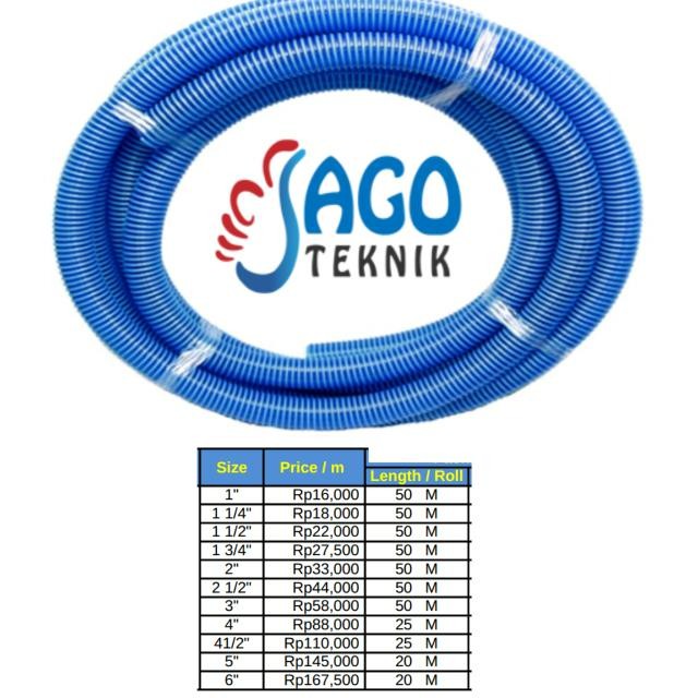 Selang Spiral Biru 2"(50M) / Selang Spiral Untuk Pompa Air