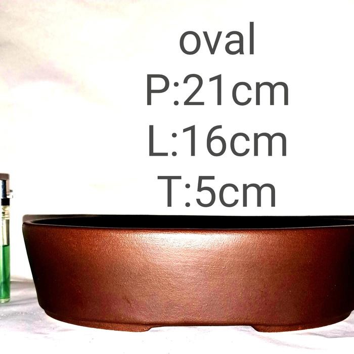 pot bonsai keramik model oval