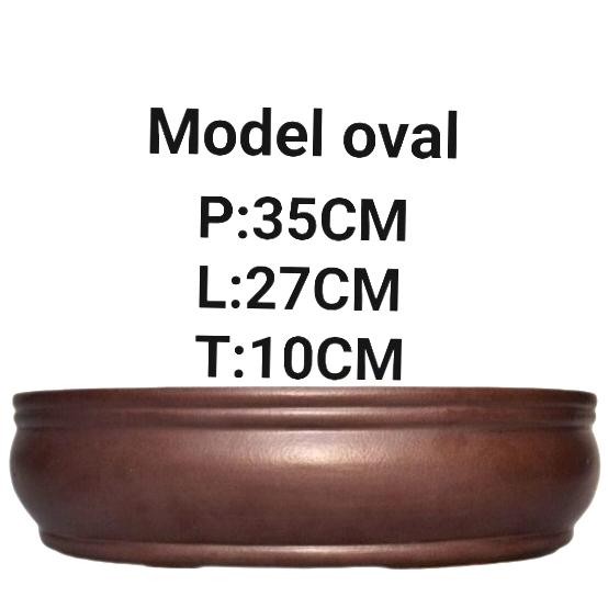 pot keramik bonsai model oval