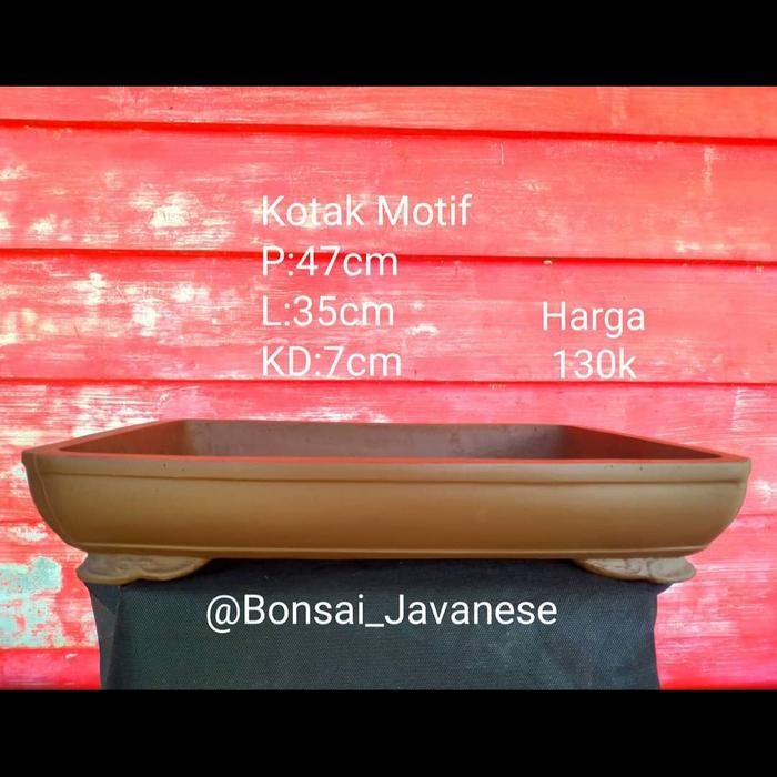 pot bonsai kotak motif keramik