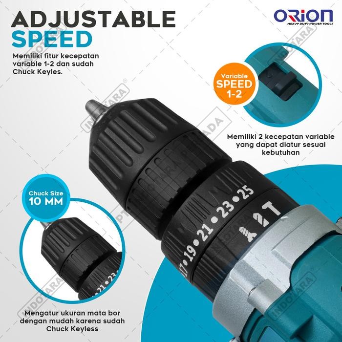 Mesin Bor Baterai Cordless Drill Bor Tangan Baterai 21V Orion Cd-2100V