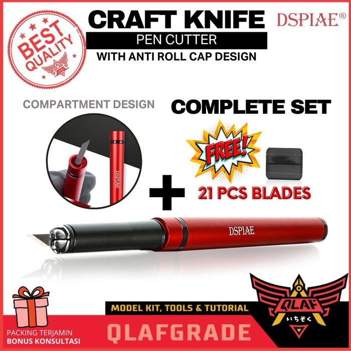 

AT PEN CUTTER CRAFT KNIFE anti-roll cap design with 21 blades dspiae