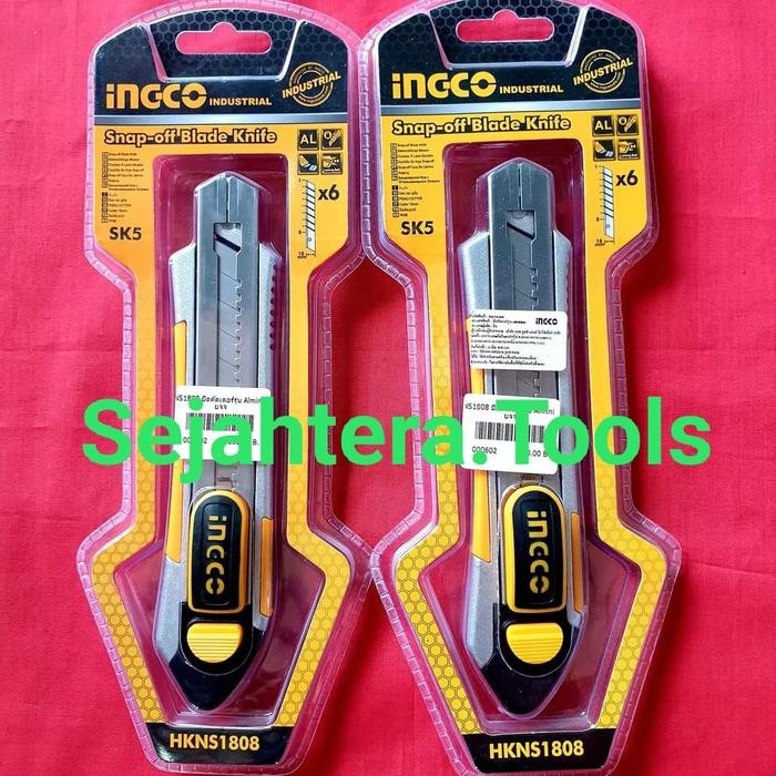 AT PISAU CUTTER BASIC SNAP OFF BLADE KNIFE 6 BLADE HKNS1808 INGCO