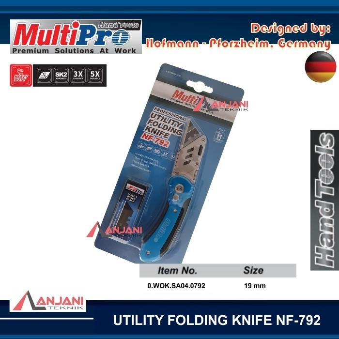 

AT MULTIPRO PISAU CUTTER LIPAT NF-792 19 mm CUTER UTILITY FOLDING KNIFE