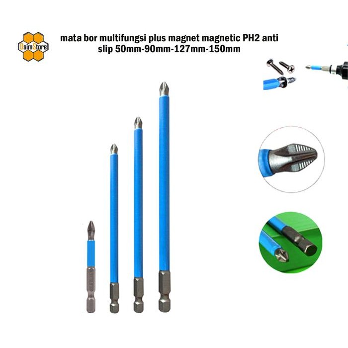 Mata bor Obeng plus Magnet Magnetic PH2 Anti Slip