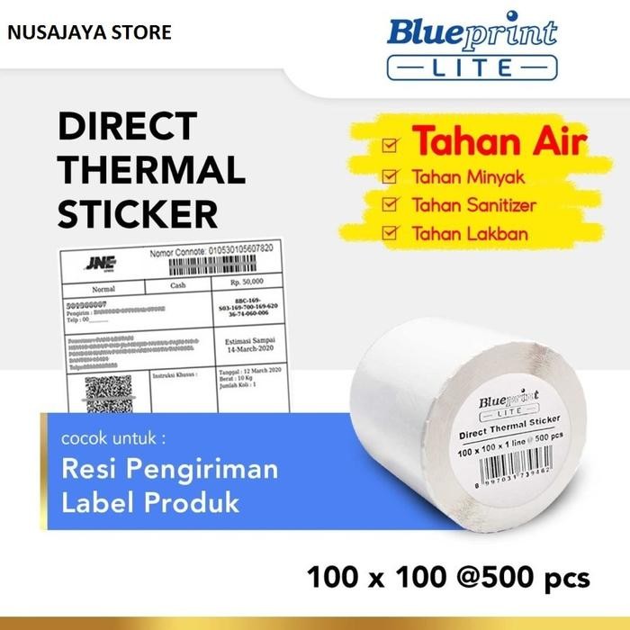 

AT Direct Thermal Sticker Label Resi BLUEPRINT Lite 100x100 mm 500Pcs