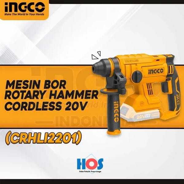 Mesin Bor Rotary Hammer Cordless 20V INGCO CRHLI2201 Brushless Motor