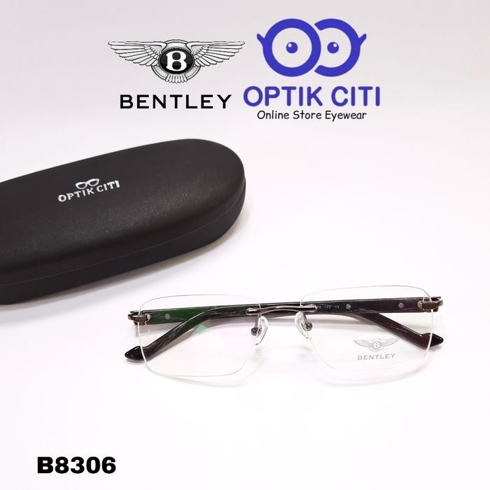 frame kacamata pria bentley 8036 premium rimless bor grade original