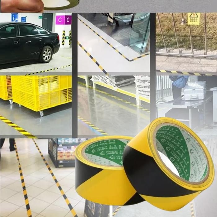 

AT Lakban Police Line Hoki Tape Penanda Batas Area Proyek Garis Polisi Hitam Kuning 48MM X 17 METER