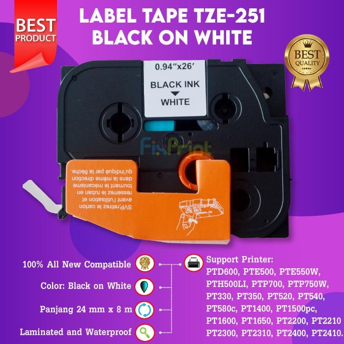 

AT Label Tape Tze Casette 9mm 12mm 18mm 24mm 36mm Black on Yellow White