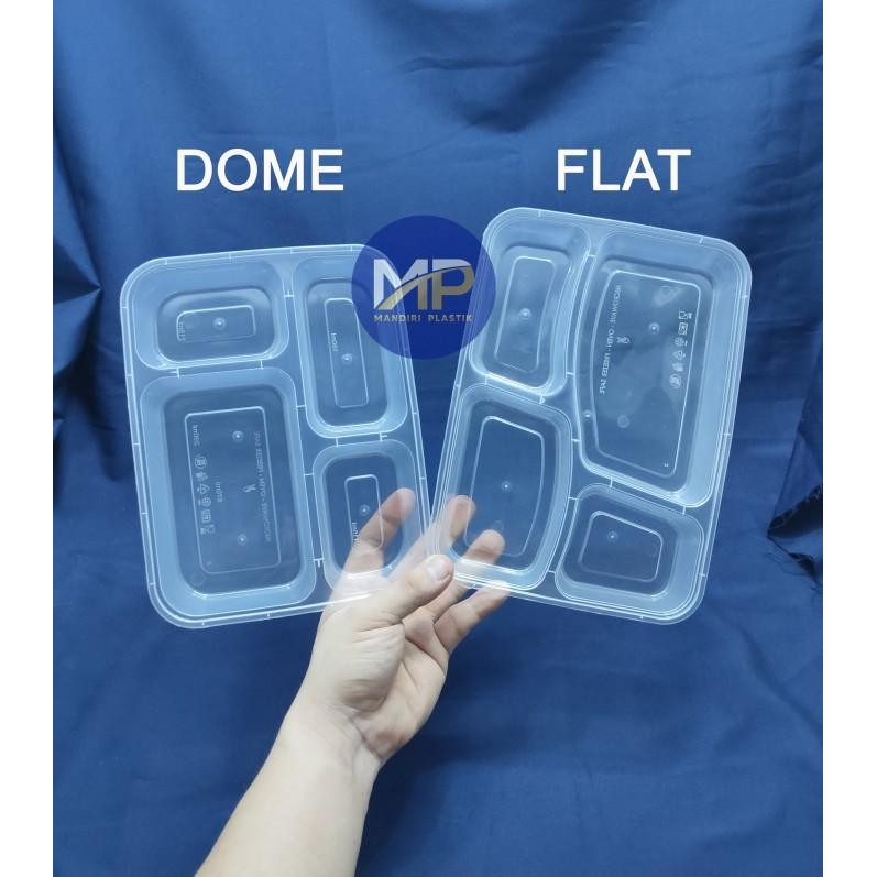 (Expert) Thinwall Victory Bento / Thinwall Bento Sekat 4 FLAT dan DOME -25pcs