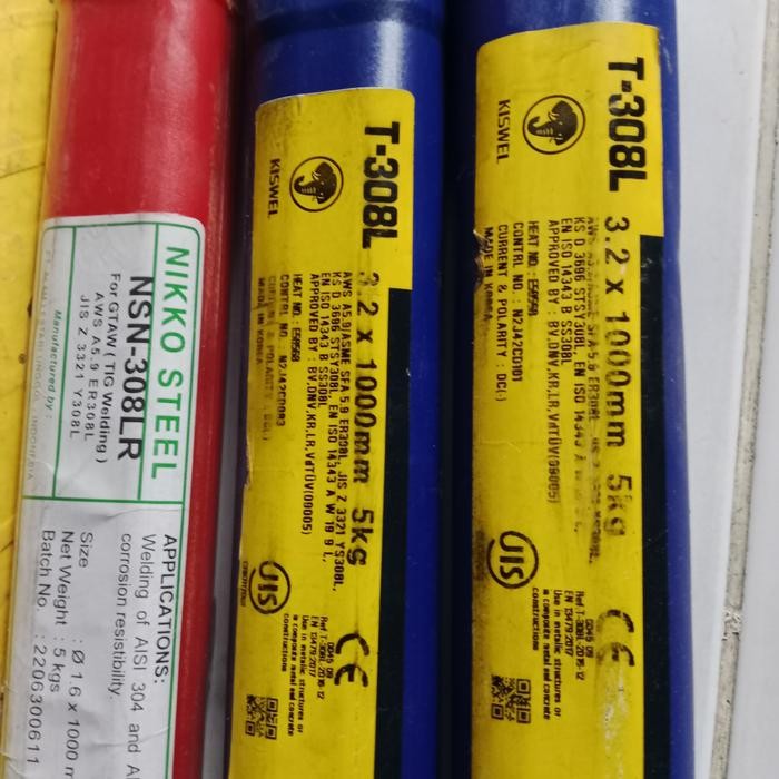 Kawat Las TIG ARGON STAINLESS KISWEL T-308L 3.2MM
