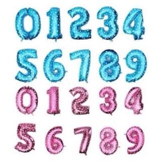 (Expert) BALON FOIL HURUF &amp; ANGKA WARNA PINK &amp; BIRU