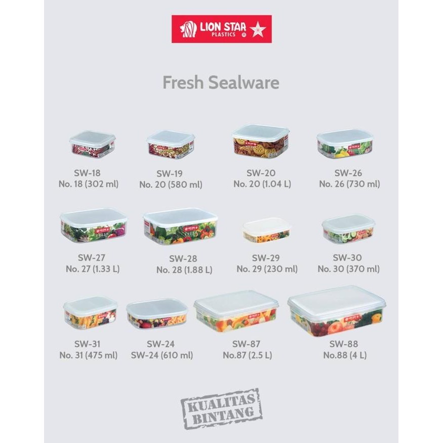(Expert) MICTON Lion Star Fresh Sealware Kotak Makan Plastik / Kotak Sambal / Kotak Perbumbuan /