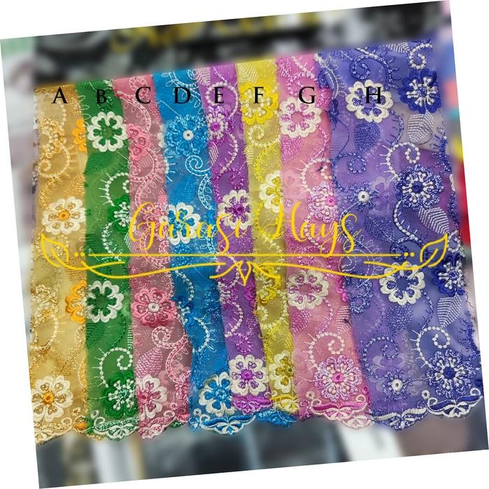 

AT Kain Sifon Bordir Metalik Embroidery Chiffon Metallic Lebar 110 cm