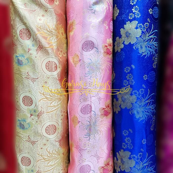 

AT Kain Cheongsam Cheong Sam Jibao China Shanghai Motif Bunga Lebar 90 cm