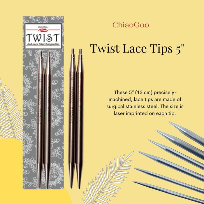 

AT Jarum Rajut ChiaoGoo Twist Lace IC Tips 5" (13 cm)