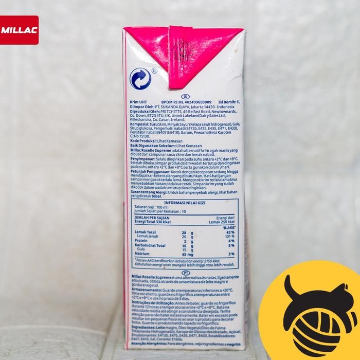 

(Expert) MILLAC Roselle Supreme Whipping Cream 1 liter Hanya Ekspedisi