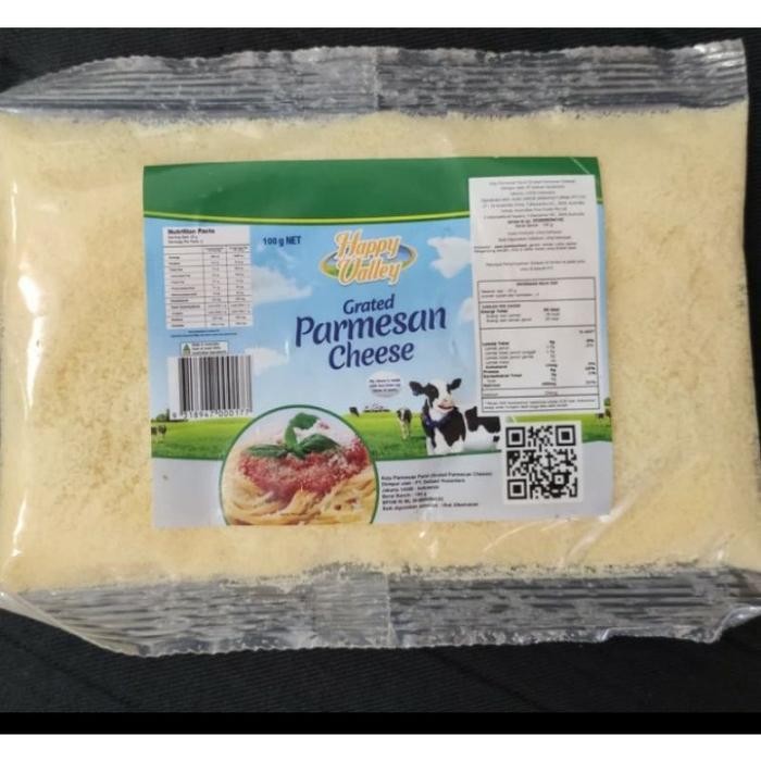 

(Expert) Happy Valley Parmesan Cheese Grated repack /Keju Parmesan Bubuk 250g