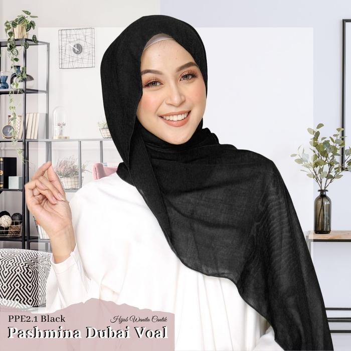 Pashmina Hijab Jilbab Kerudung Dubai Voal Warna Misty Grey