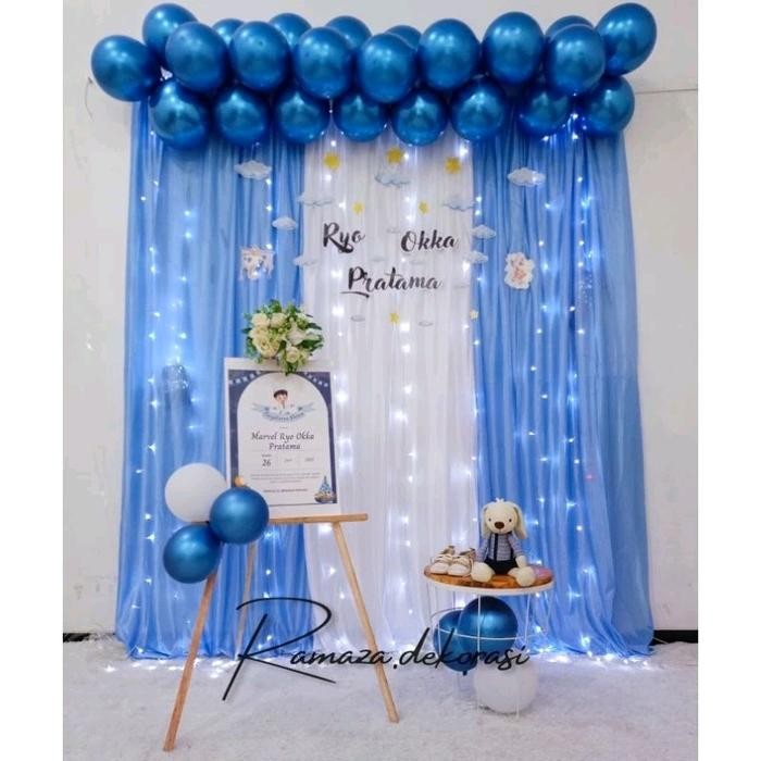 DEKORASI BACKDROP BALON CHROME SYUKURAN TASYAKURAN AQIQAH Anak