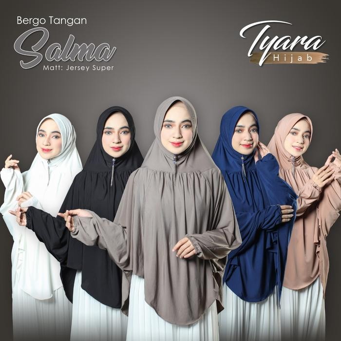 Bergo Tangan Jumbo Salma Ori Tyara/Hijab Tangan Panjang Jilbab Jersey