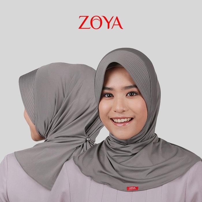 Bergo Kerudung Muslim Wanita Casual dengan Kancing Belakang Zoya Office Bisnis Pendek