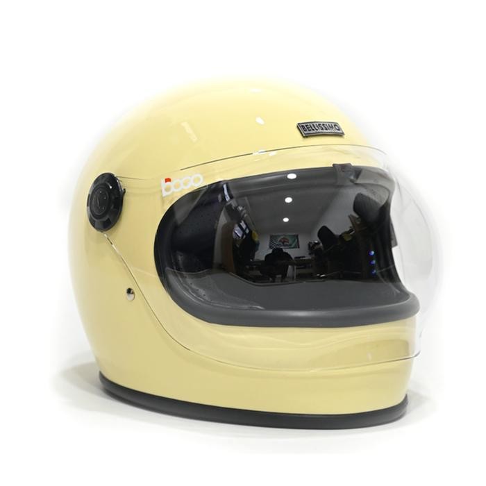 Bellissimo Helmet Retro / Helm Custom Retro Full Face - Cream Tbk