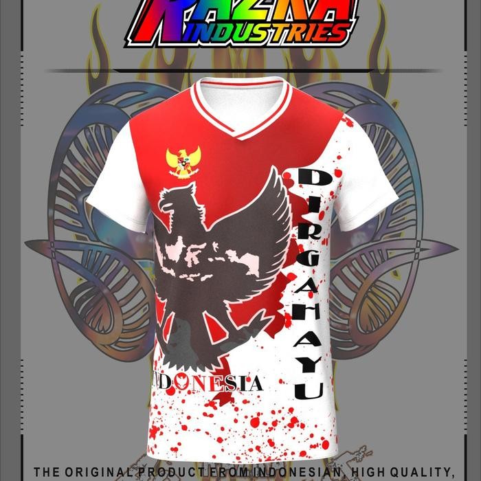(Expert) KAOS JERSEY Merah putih INDONESIA BUAT 17 AGUSTUSAN FRINTING Sport