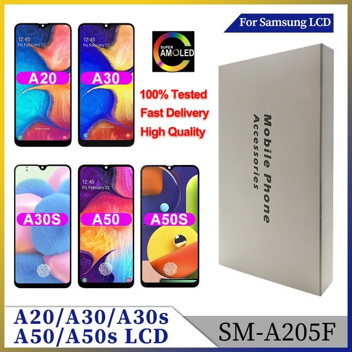 Super AMOLED 6.4inch For Samsung Galaxy A20 LCD A30 Display A30S LCD