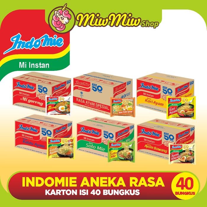 

New INDOMIE - Mie Instant / Mi Instan (Grosir) Karton/ Dus isi 40 Bungkus