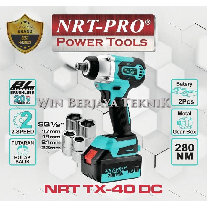 Nrt-Pro Tx-40 Dc Mesin Cordless Impact Wrench