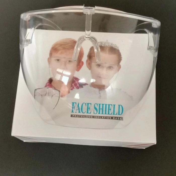 face Shield bahan akrilik anak usia 12 kebawah, warna bening